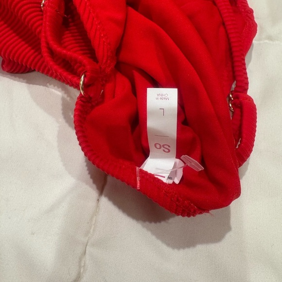 SO Red Women's One Piece Swimsuit with Twist Front - Picture 4 of 7